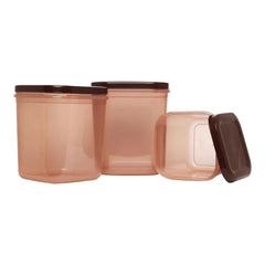 Asian Supremo Square Plastic Storage Container | Stackable | Multipurpose | Set of 3 Pcs