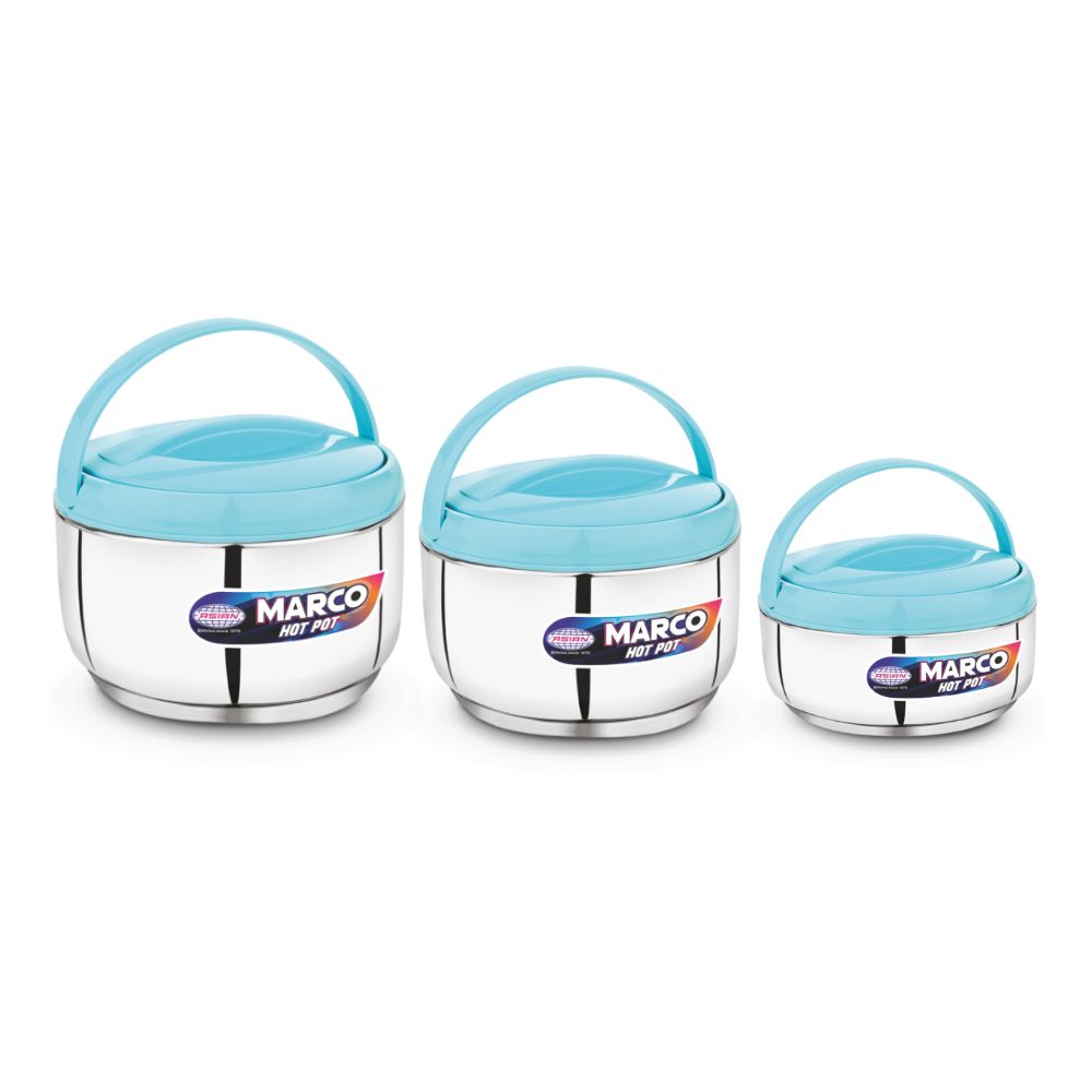 Asian Marco Stainless Steel Insulated Casserole Set | Set of 3 Pcs