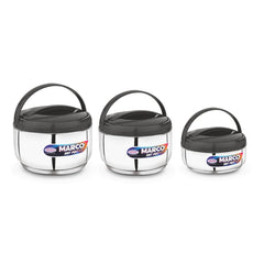 Asian Marco Stainless Steel Insulated Casserole Set | Set of 3 Pcs