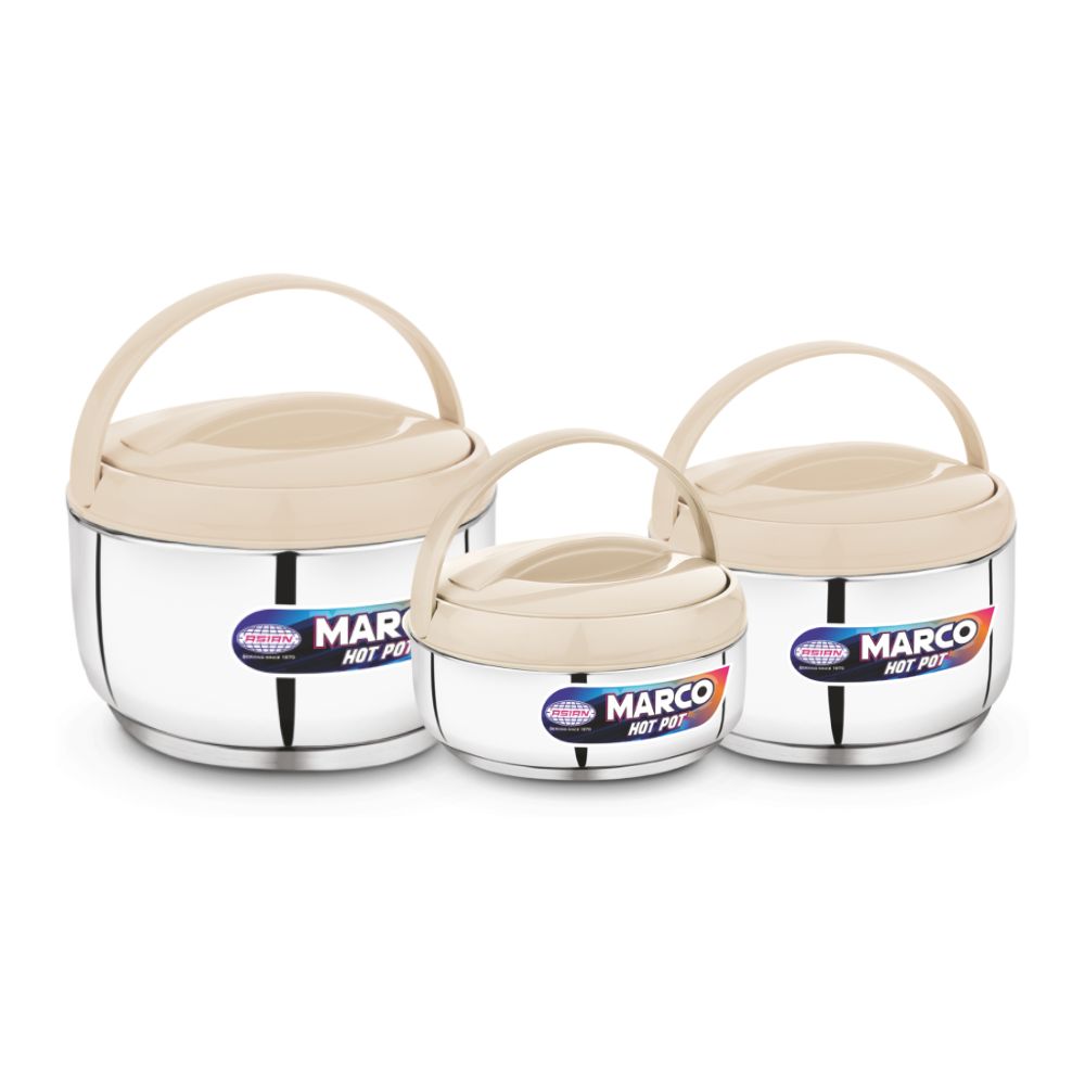 Asian Marco Stainless Steel Insulated Casserole Set | Set of 3 Pcs