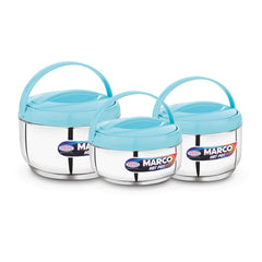 Asian Marco Stainless Steel Insulated Casserole Set | Set of 3 Pcs