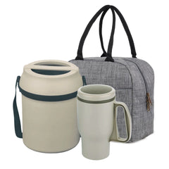 Asian Wonder Meal Travel Combo - Wonder Meal Executive tiffin + Champion Handy Flask + Bag | Set of 3 Pcs