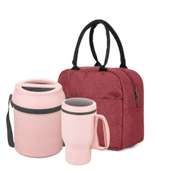 Asian Wonder Meal Travel Combo - Wonder Meal Executive tiffin + Champion Handy Flask + Bag | Set of 3 Pcs