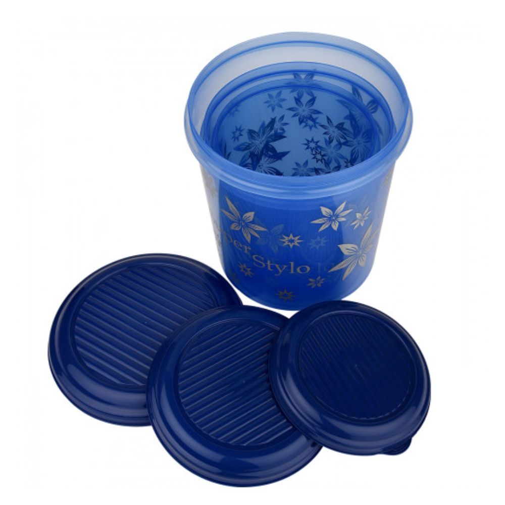 Asian Super Stylo Plastic Storage Container | Stackable | Multipurpose | Set of 3 Pcs