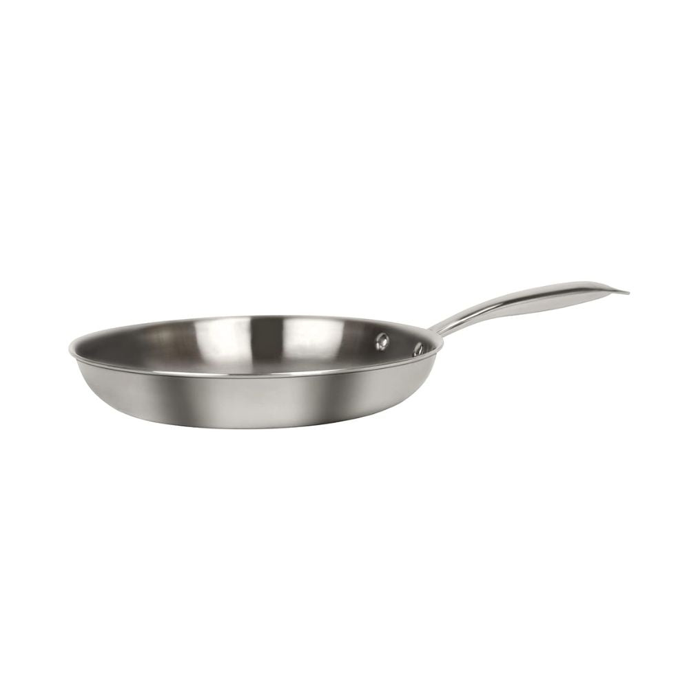 Brilliant Tri-Ply Stainless Steel 24 cm Fry Pan | Gas & Induction Compatible | Silver