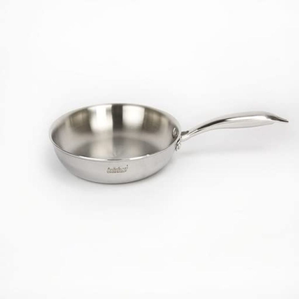 Brilliant Tri-Ply Stainless Steel 24 cm Fry Pan | Gas & Induction Compatible | Silver