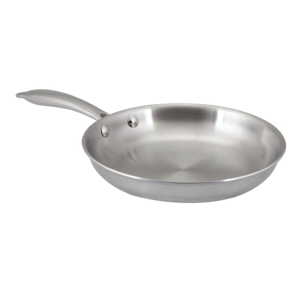 Brilliant Tri-Ply Stainless Steel 24 cm Fry Pan | Gas & Induction Compatible | Silver