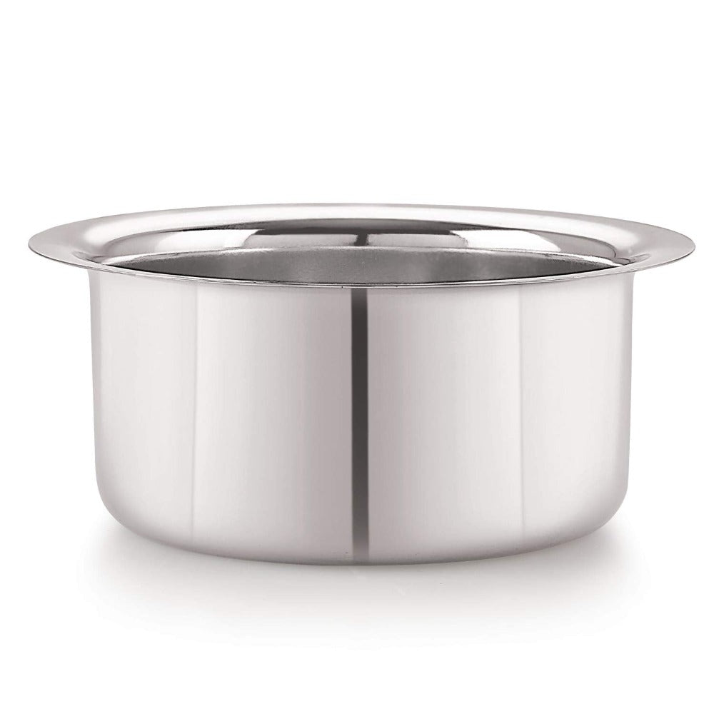 Bengani Stainless Steel Tope 1000 ML | 18 Gauge Heavy Duty Tapeli | Flat Bottom Pateli for Milk and Soups| Lifetime Guarantee