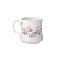 Clay Craft Ceramic Floral Printed 200 ML Coffee & Tea Mugs | White | Set of 6 Pcs