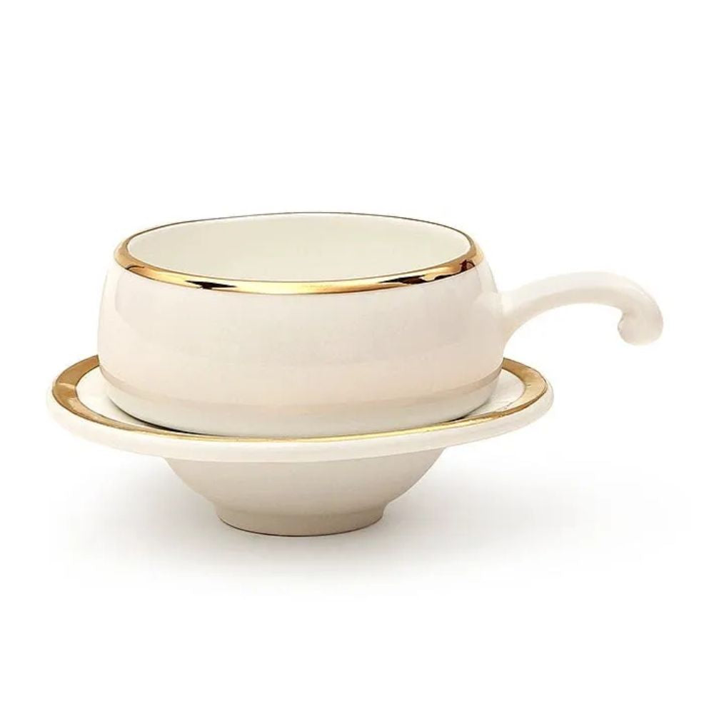 Clay Craft Lillyput Cup & Saucer Set | 100 ML | White | Set of 6 Pcs
