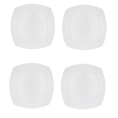 Clay Craft Ceramic Basic Quarter Plate Zen Square | White | Set of 4 Pc