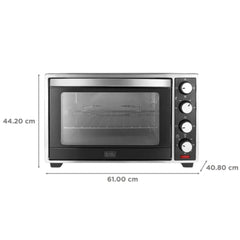 Black+Decker 48 Litre Oven Toaster Grill OTG with Rotisserie Convection for Grilling & Baking | Full Stainless Steel Housing | Silver & Black