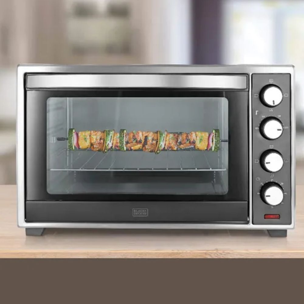 Black+Decker 48 Litre Oven Toaster Grill OTG with Rotisserie Convection for Grilling & Baking | Full Stainless Steel Housing | Silver & Black