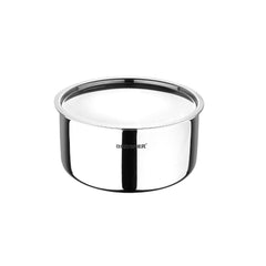 Bergner Argent Tri-Ply Stainless Steel Tope / Patila with Stainless Steel Lid | Gas & Induction Compatible | Silver