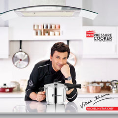 Bergner Pura Stainless Steel Outer Lid Pressure Cooker | Gas & Induction Compatible | Silver