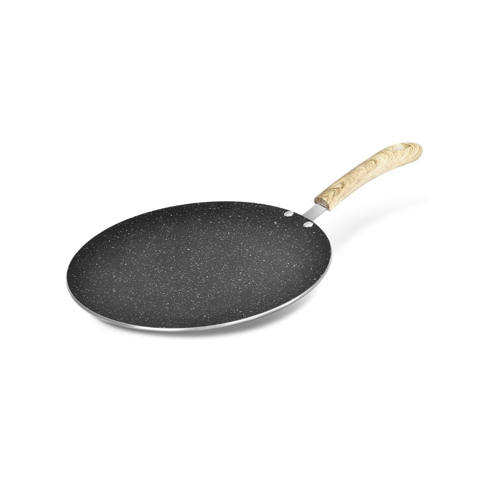 Bergner Bellini Aura Black Non Stick Concave Roti Tawa | Gas & Induction Compatible | Black