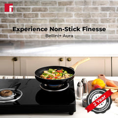 Bergner Bellini Aura 20 CM Non Stick Frypan | Gas & Induction Compatible | Black