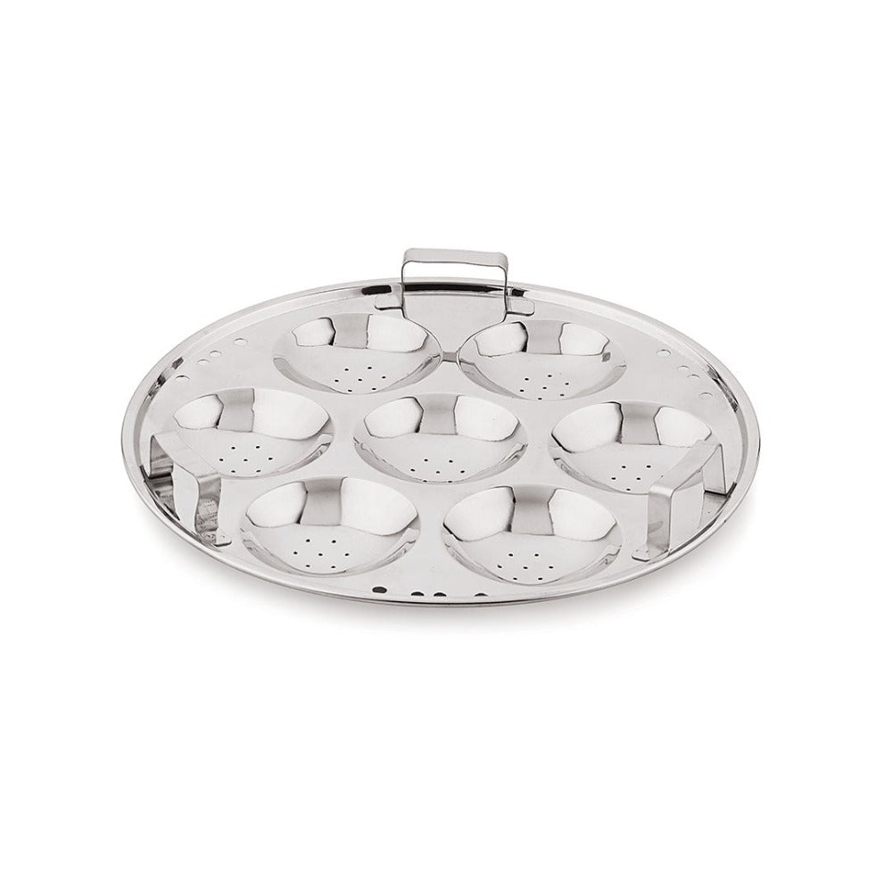 Bergner Argent Tri-Ply Multi Kadai with Lid and 6 Plates | Gas & Induction Compatible | Idli, Dhokla, Patra & Appam Plate