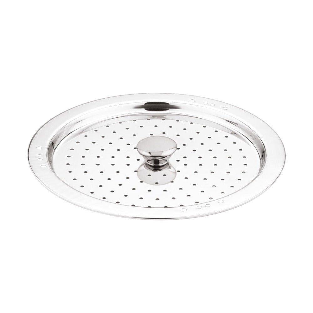 Bergner Argent Tri-Ply Multi Kadai with Lid and 6 Plates | Gas & Induction Compatible | Idli, Dhokla, Patra & Appam Plate