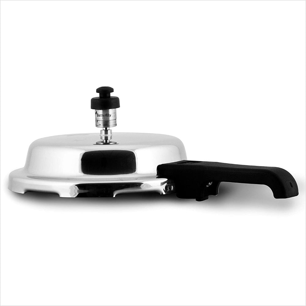 Butterfly Stainless Steel Cute Pressure Cooker with Glass Lid | Induction Compatible | Silver