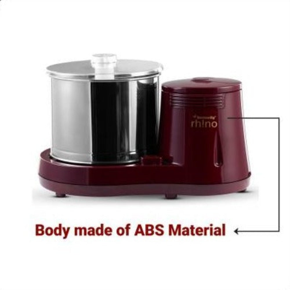 Butterfly Rhino 150 Watts 2 Litre Table Top Wet Grinder | Cherry Red