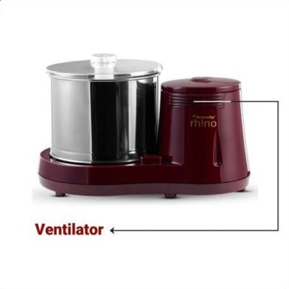 Butterfly Rhino 150 Watts 2 Litre Table Top Wet Grinder | Cherry Red