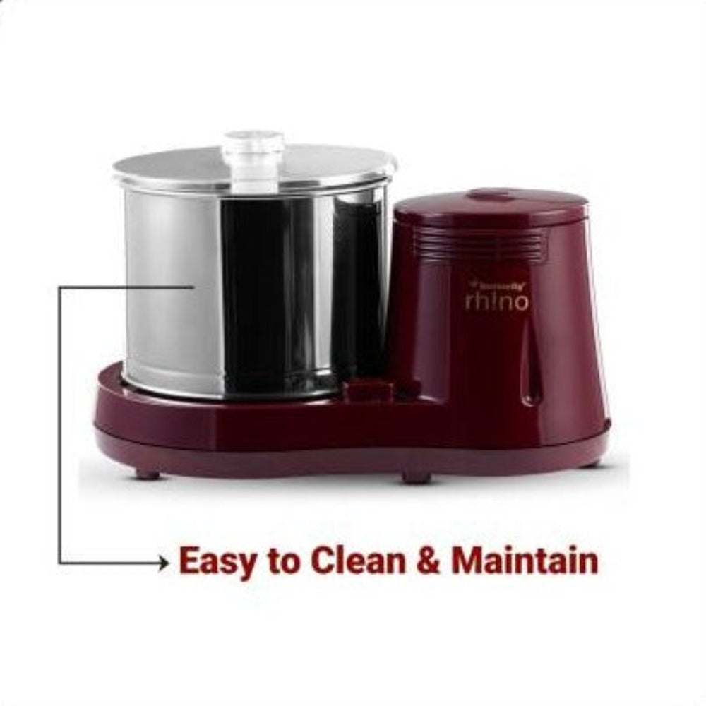 Butterfly Rhino 150 Watts 2 Litre Table Top Wet Grinder | Cherry Red