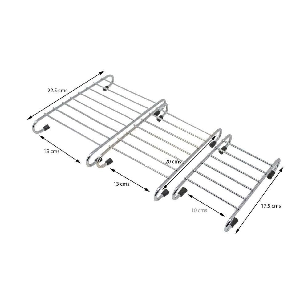 Decent Stainless Steel Hot Plate Stand | Set of 3 Pcs