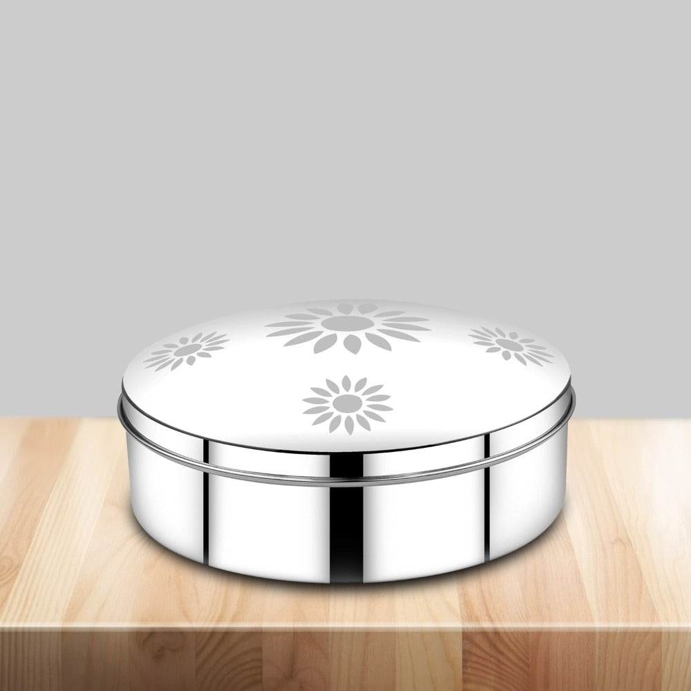 AVIAS Dome Stainless Steel Spice Box | 7 Compartments and 1 Spoon | Silver