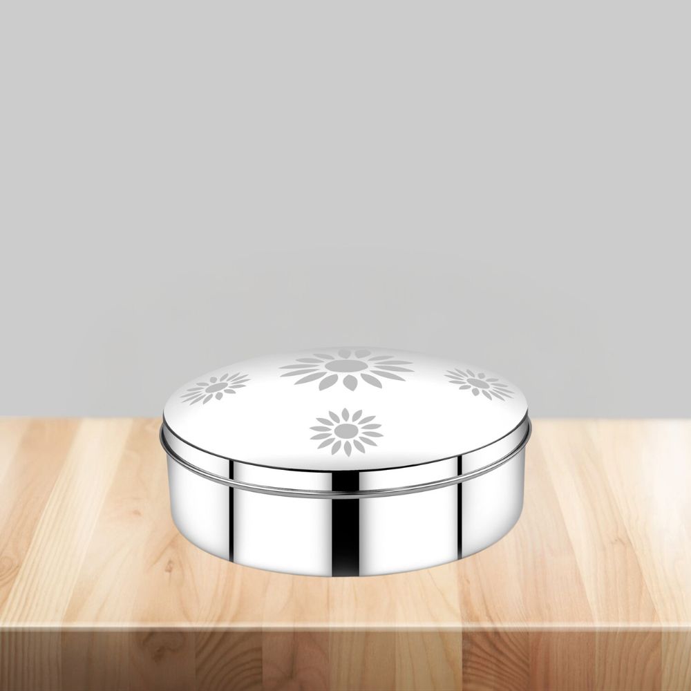 AVIAS Dome Stainless Steel Spice Box | 7 Compartments and 1 Spoon | Silver
