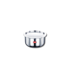 Avias Riara Premium Stainless Steel Tri-Ply Tope With Steel Lid | Gas & Induction Compatible | Silver