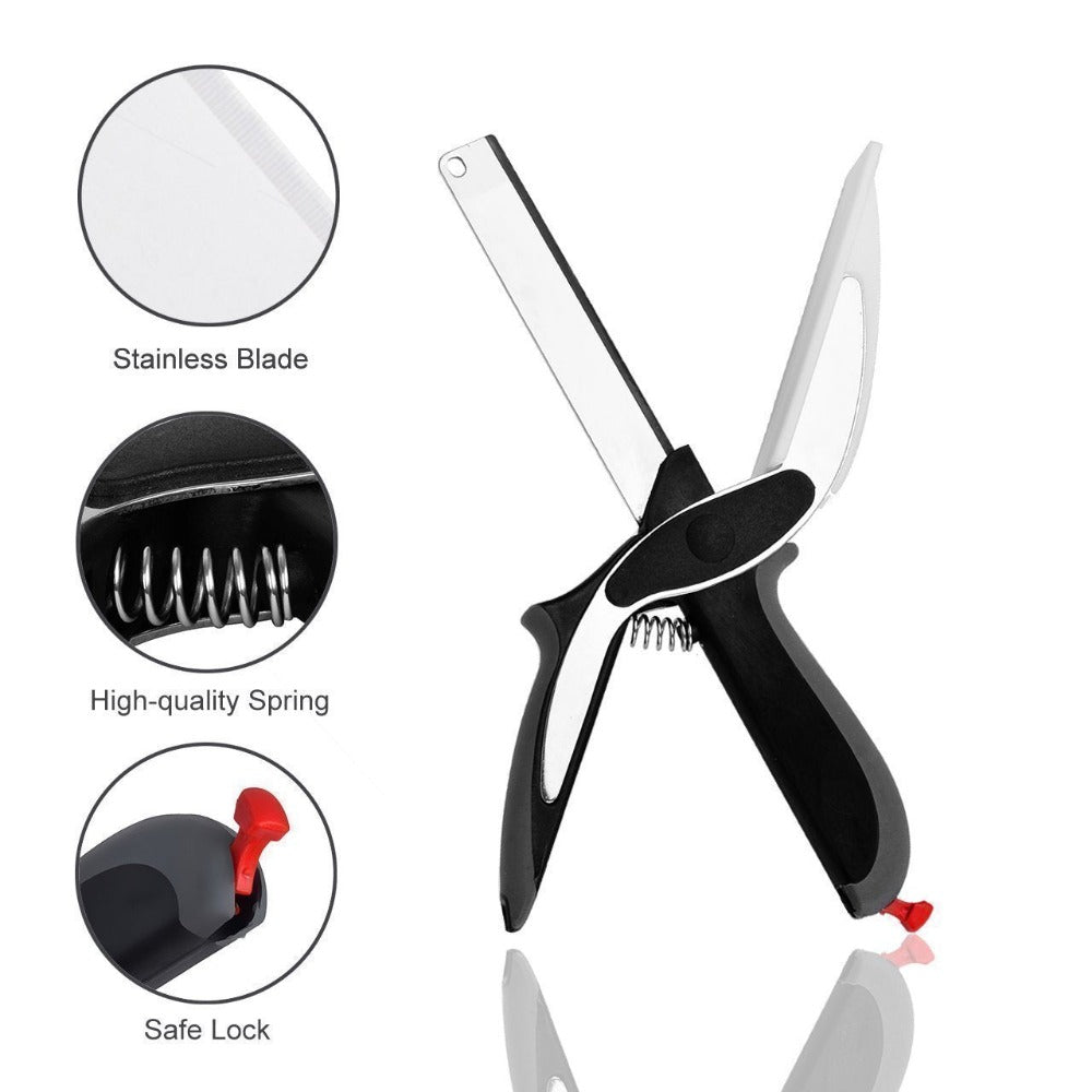 Ankur 2 in 1 Stainless Steel Smart Knife | Black | 1 Pc