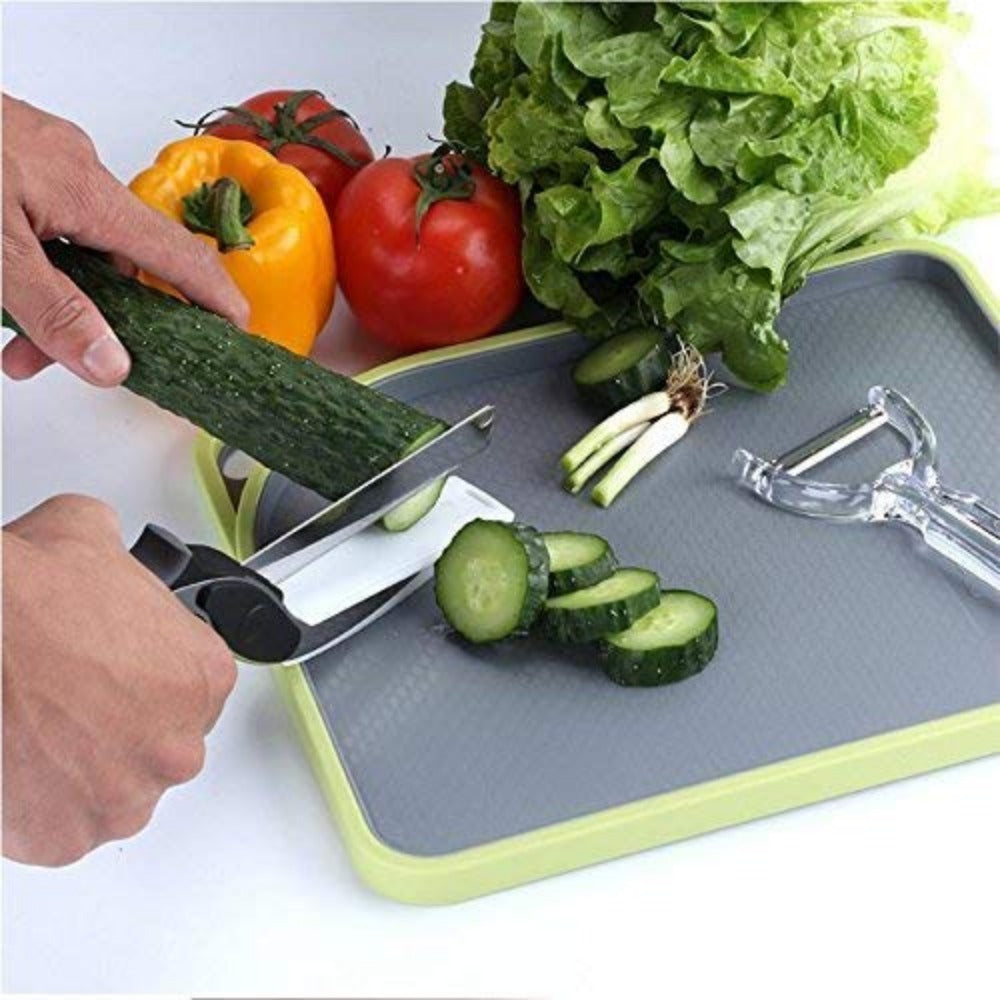 Ankur 2 in 1 Stainless Steel Smart Knife | Black | 1 Pc