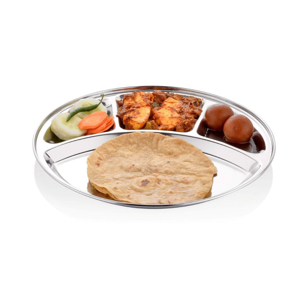 Bengani Stainless Steel 22 Gauge Deluxe Plate | Bhojan Thal | 1 Pc