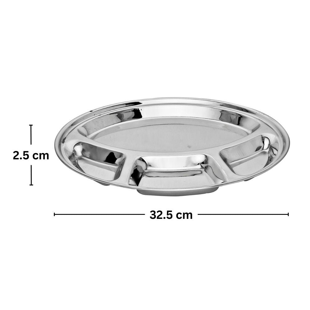 Bengani Stainless Steel 22 Gauge Deluxe Plate | Bhojan Thal | 1 Pc