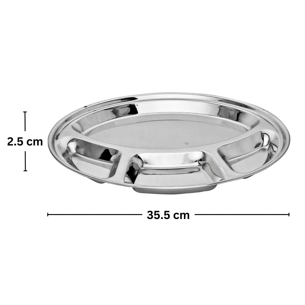 Bengani Stainless Steel 22 Gauge Deluxe Plate | Bhojan Thal | 1 Pc