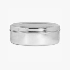 Bengani Stainless Steel Masala Dabba with Inner Plate | Silver