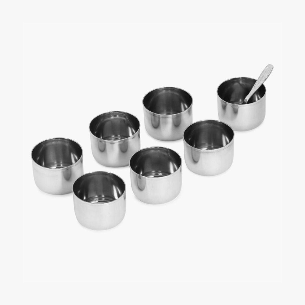 Bengani Stainless Steel Masala Dabba with Inner Plate | Silver
