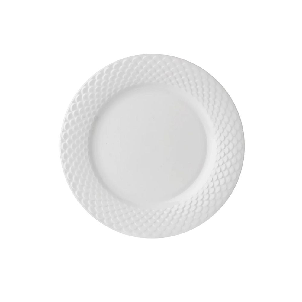 Clay Craft Basic Quarter Plate Ripple | White | 1 Pc