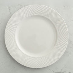 Clay Craft Diamond Plain 11 Inch Georgian Plate | White | Set of 2 Pcs