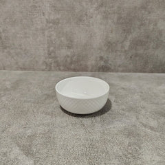 Clay Craft Diamond Plain Bowl Set | White | Set of 6 Pcs