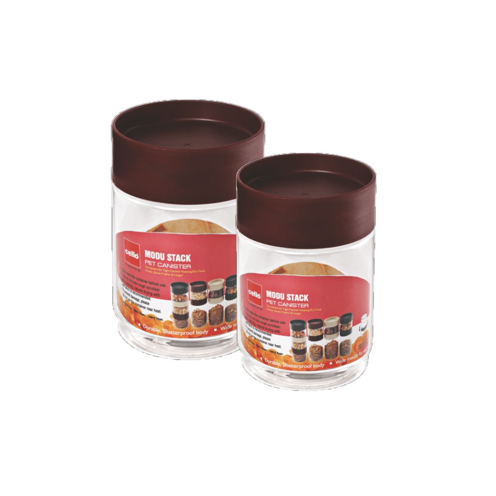 Cello Modustack Plastic Canister | 1 Pc & Set of 2 Pcs