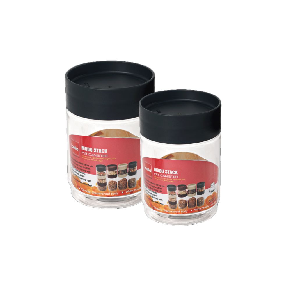 Cello Modustack Plastic Canister | 1 Pc & Set of 2 Pcs
