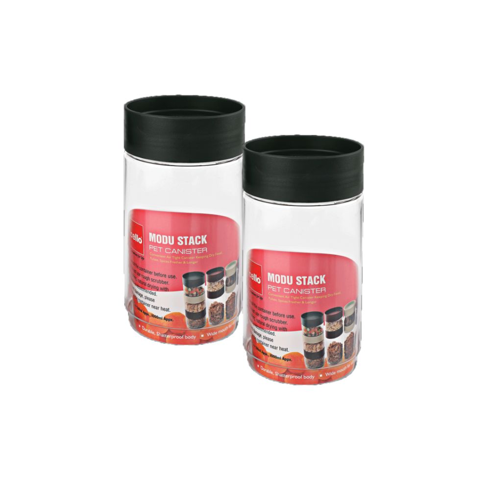 Cello Modustack Plastic Canister | 1 Pc & Set of 2 Pcs