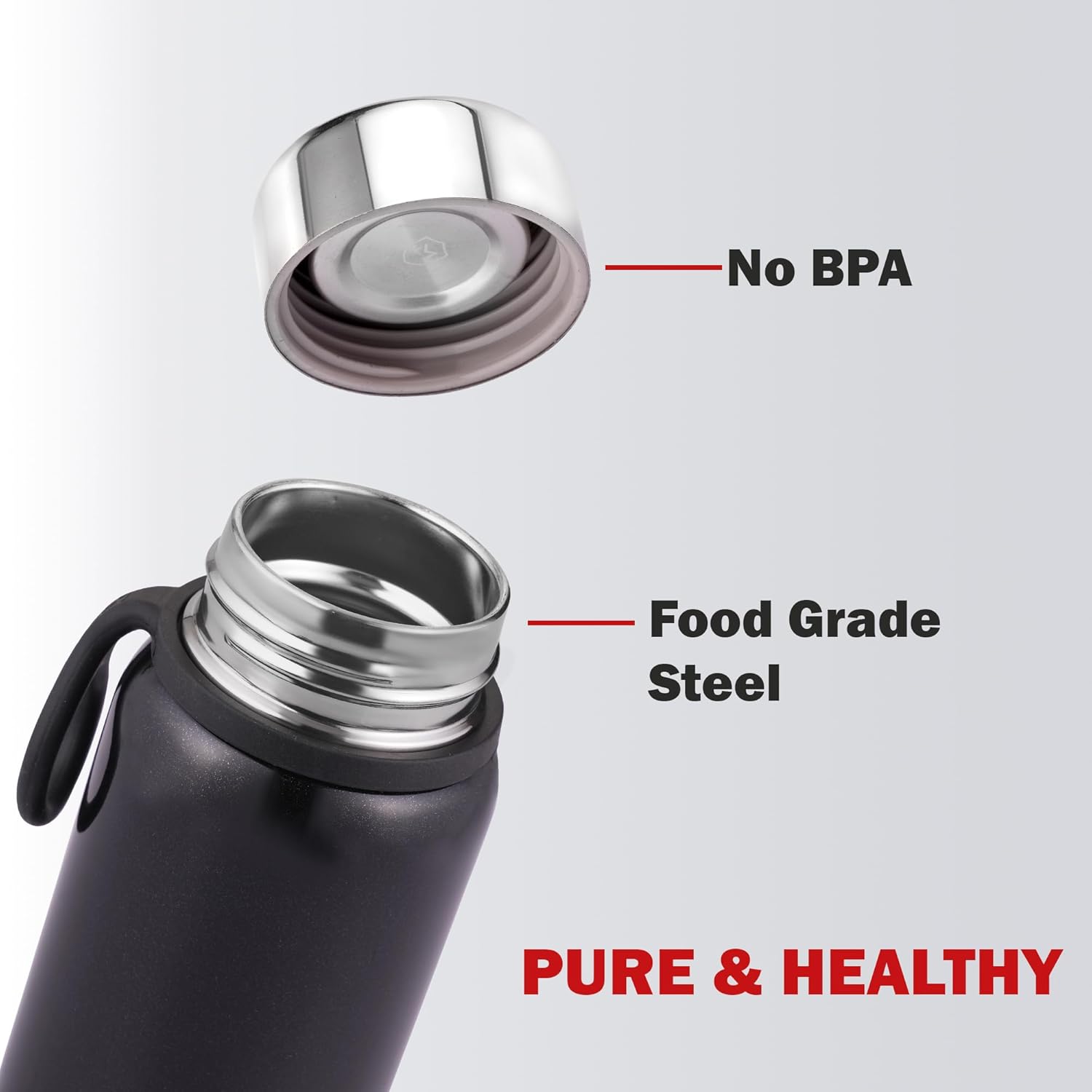 Cello Glitz Thermosteel Flask, 300 ML | 24 Hours Hot and Cold Stainless Steel Bottle | Flask for Tea Coffee | Ideal for Office, Gym, Home, Kitchen, Hiking, Travel Bottle