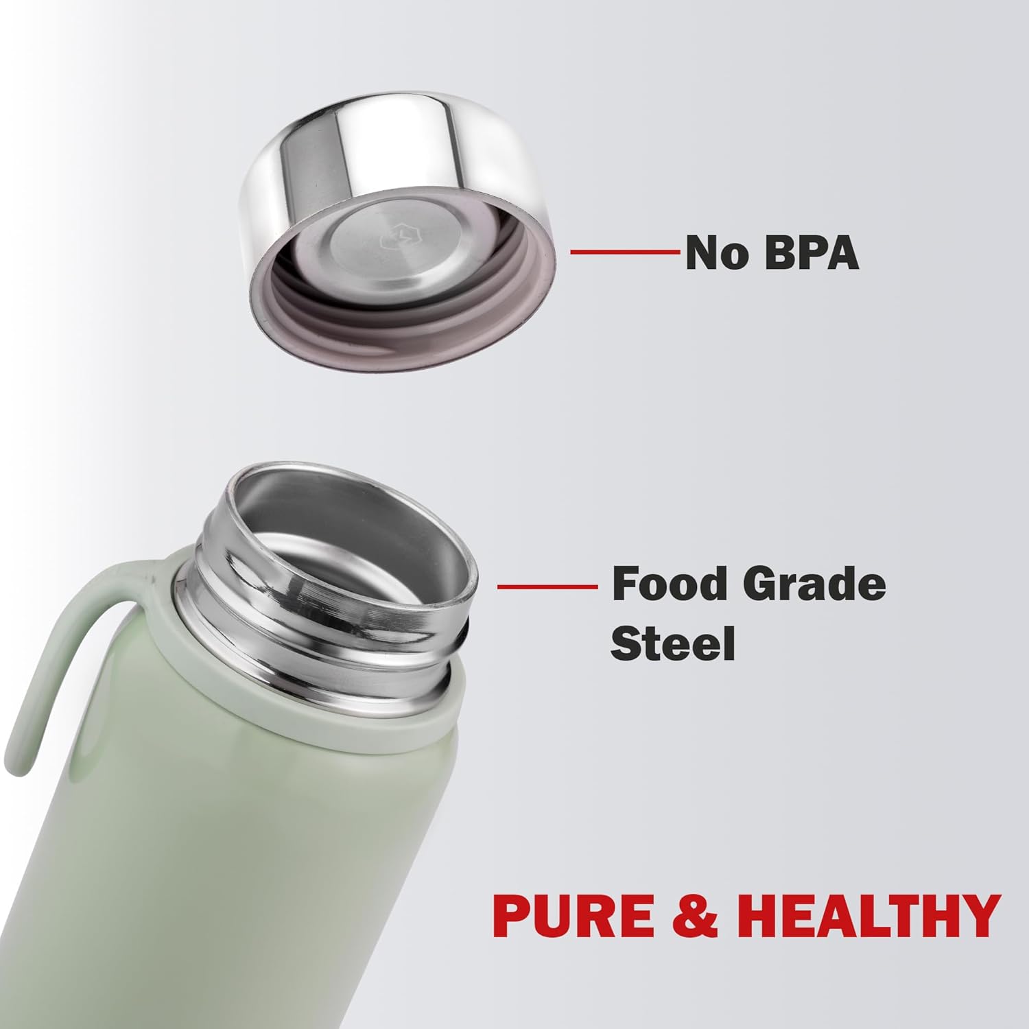 Cello Glitz Thermosteel Flask, 300 ML | 24 Hours Hot and Cold Stainless Steel Bottle | Flask for Tea Coffee | Ideal for Office, Gym, Home, Kitchen, Hiking, Travel Bottle
