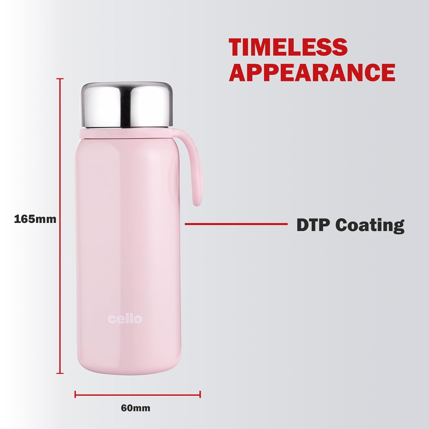 Cello Glitz Thermosteel Flask, 300 ML | 24 Hours Hot and Cold Stainless Steel Bottle | Flask for Tea Coffee | Ideal for Office, Gym, Home, Kitchen, Hiking, Travel Bottle