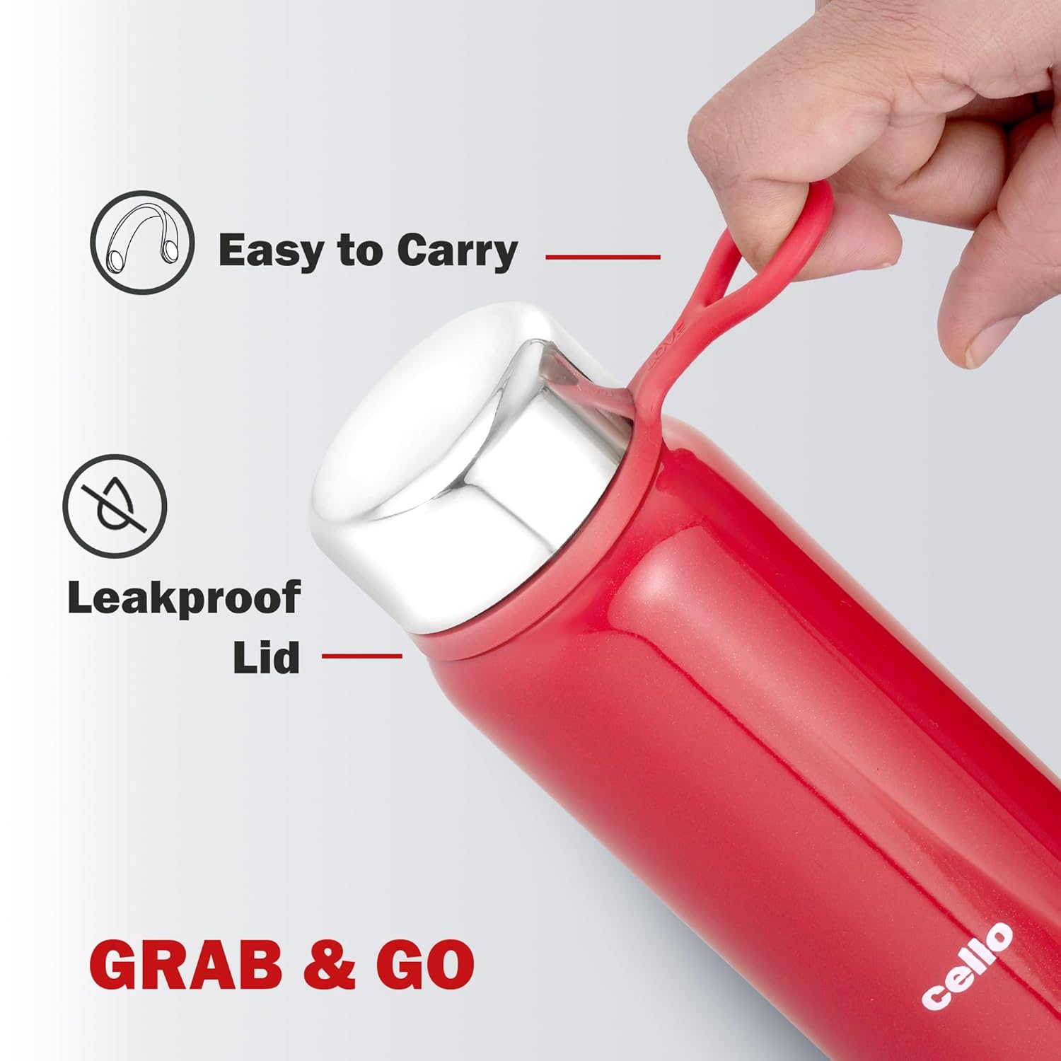 Cello Glitz Thermosteel Flask, 300 ML | 24 Hours Hot and Cold Stainless Steel Bottle | Flask for Tea Coffee | Ideal for Office, Gym, Home, Kitchen, Hiking, Travel Bottle