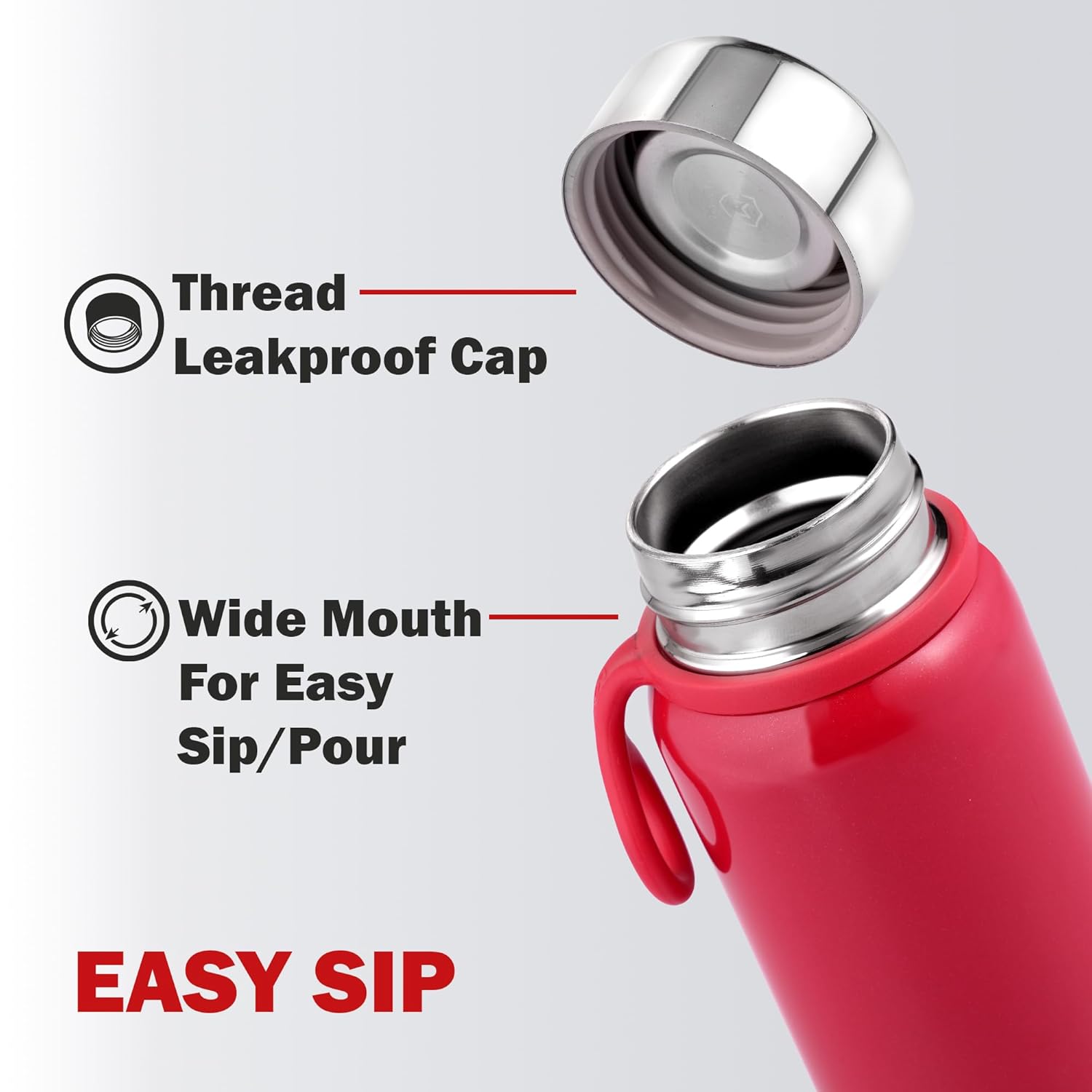 Cello Glitz Thermosteel Flask, 300 ML | 24 Hours Hot and Cold Stainless Steel Bottle | Flask for Tea Coffee | Ideal for Office, Gym, Home, Kitchen, Hiking, Travel Bottle