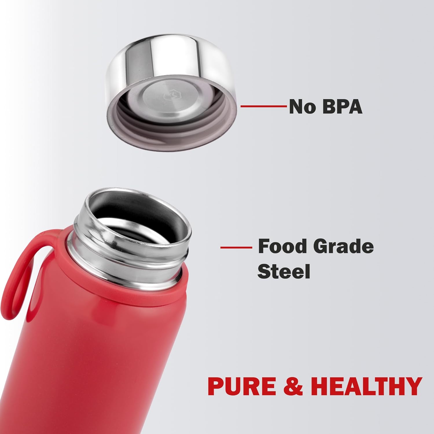 Cello Glitz Thermosteel Flask, 300 ML | 24 Hours Hot and Cold Stainless Steel Bottle | Flask for Tea Coffee | Ideal for Office, Gym, Home, Kitchen, Hiking, Travel Bottle